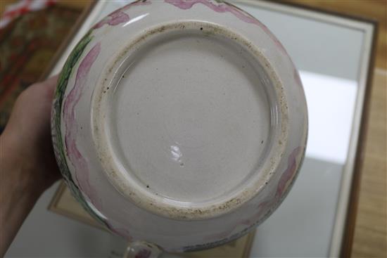 A Sunderland pink lustre chamber pot, 19th century